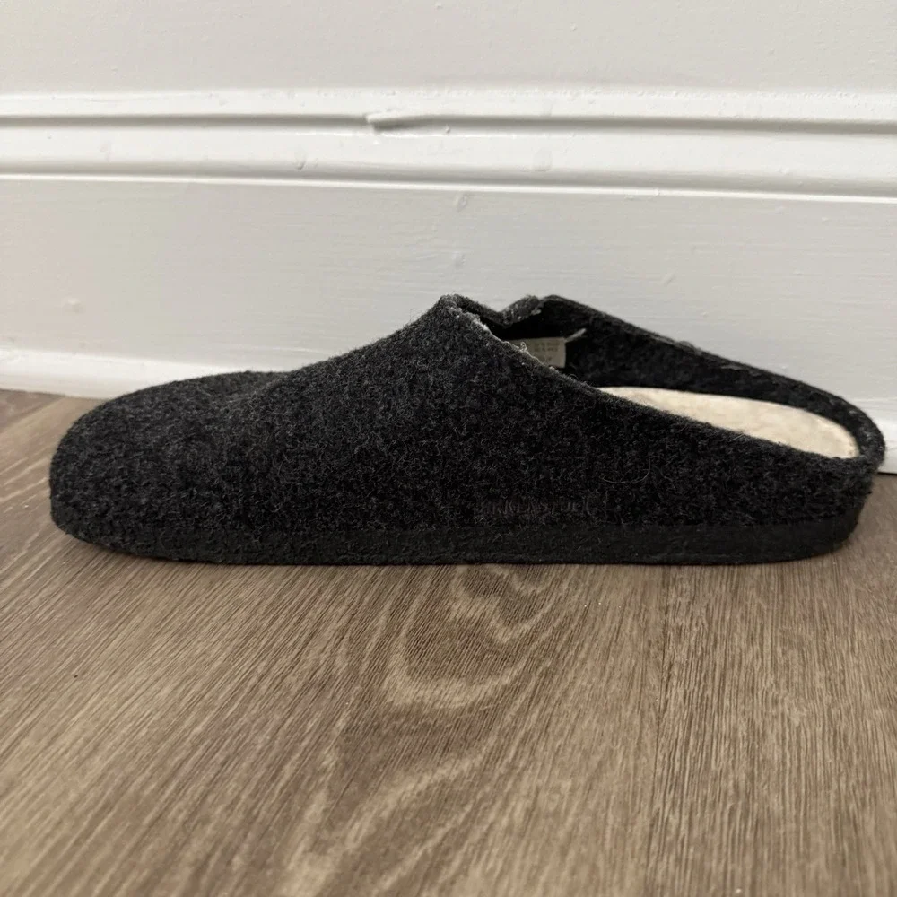 Birkenstock Zermatt Shearling Lined Clogs Felt Slippers Unisex 42 Dark Grey